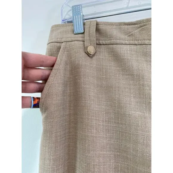 St John Linen Blend Trousers Dress Pants Sz 12 Luxury Old Money Business Casual